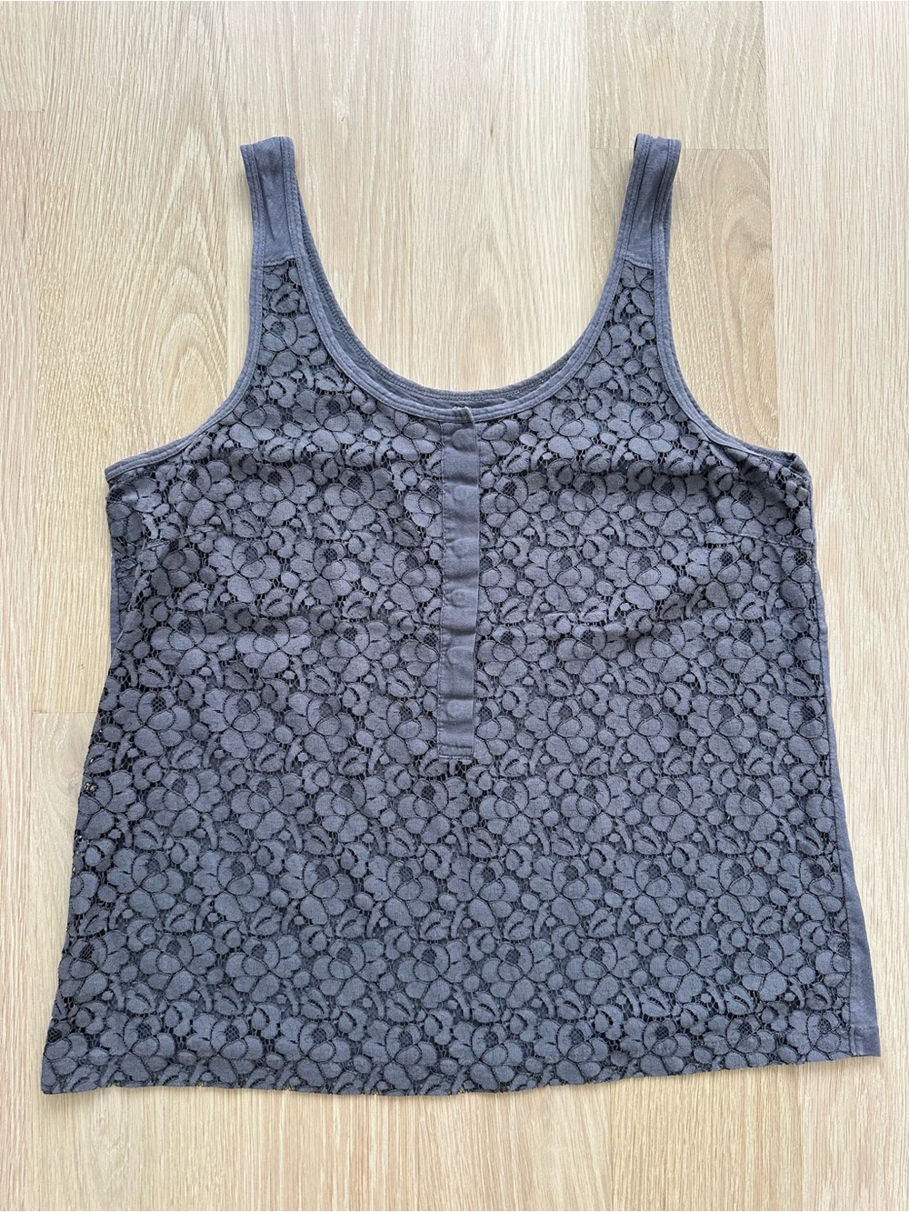 J. Crew - Gray Floral Lace Tank Top - Size Large
